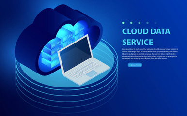 云數據中心、服務器機房圖標、信息請求處理、計算機技術