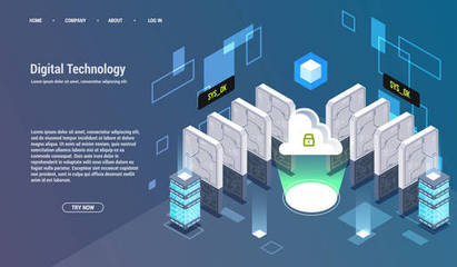 大數(shù)據(jù)處理、等距數(shù)據(jù)中心、矢量信息處理和存儲的概念。具有抽象幾何元素的創(chuàng)造性插圖